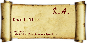 Knall Aliz névjegykártya