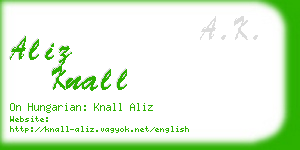 aliz knall business card